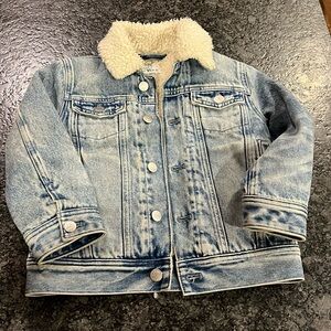JCrew kids denim jacket with faux Sherpa